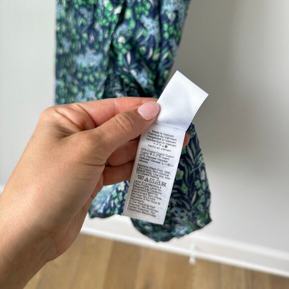 J. Crew Button Front Long Sleeve Midi Shirt Dress in Fauna Floral 00 - Picture 10 of 10